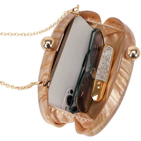 Stylish Acrylic Clutch Handbag - Versatile Crossbody for Prom and Formal Events - Picture 5 of 6
